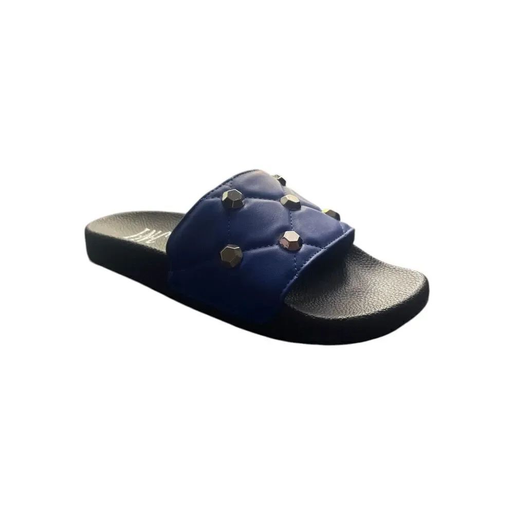INC international Concepts Women's Peymin Pool Slides Cobalt Blue Slip On Sz 5
